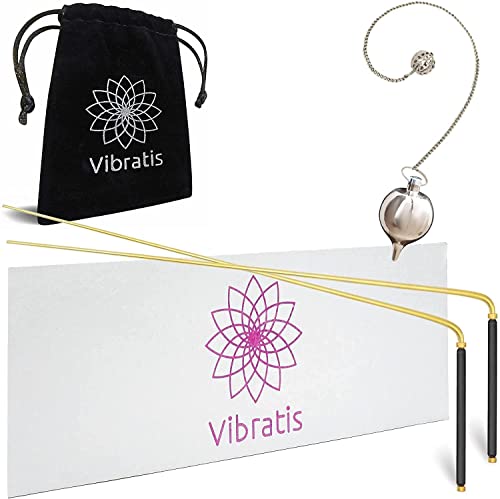 Vibratis Varillas de Radiestesia Profesionales y Péndulo de Adivinación | Pack Ideal para Iniciarse en la Radiestesia [GARANTÍA DE por Vida]