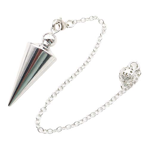 POHOVE Péndulo de metal de cobre, péndulo de punta espiritual para la adivinación curación Dowsing Wicca Equilibrio de cono puntiagudo colgante de péndulo de metal de cobre de punta larga
