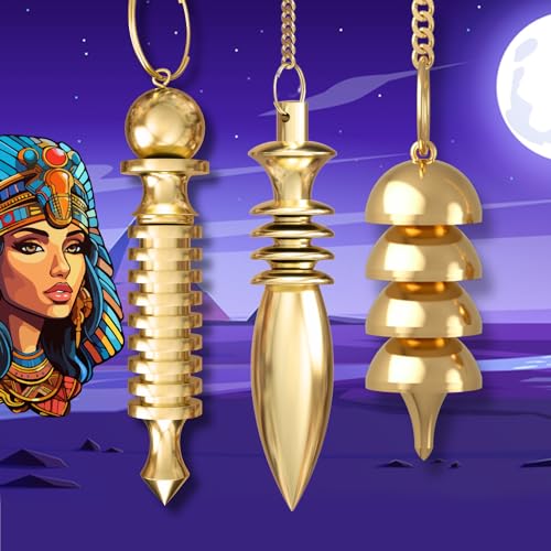 Péndulo Egipcio KARNAK & Péndulo de Radiestesia ISIS & Péndulo de Adivinación OSIRIS – Pack único de 3 péndulos egipcios [GARANTÍA DE POR VIDA]