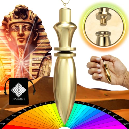 Péndulo de Adivinación Egipcio THOT/Pendulo de Radiestesia con Testigo y su Cadena (38 GR) – Laton Dorado – Magnetizador, Zahorí, Clarividencia, Esoterismo [Satisfacción o Reembolso DE POR VIDA]